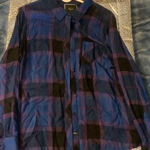 Blue & purple plaid shirt